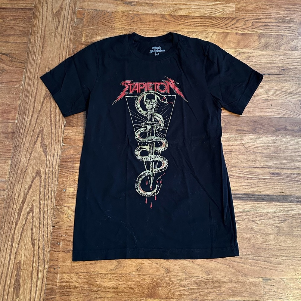 Chris Stapleton Snake Sword Black Tee Woman's Size M
